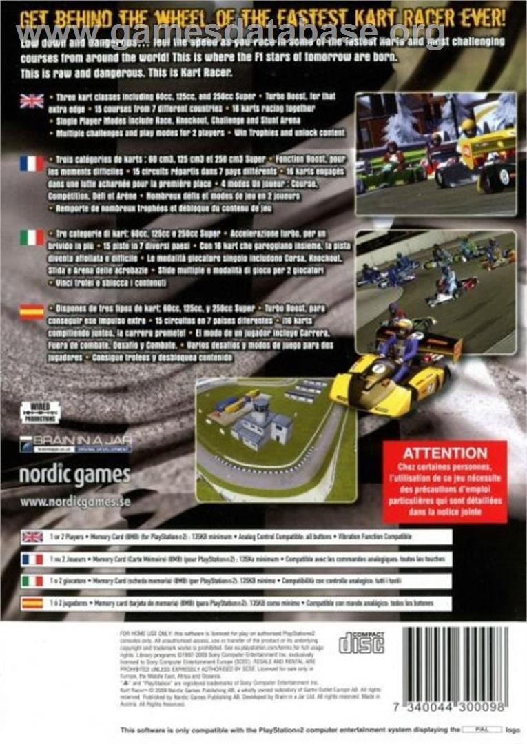 Kart Racer - Sony Playstation 2 - Artwork - Box Back